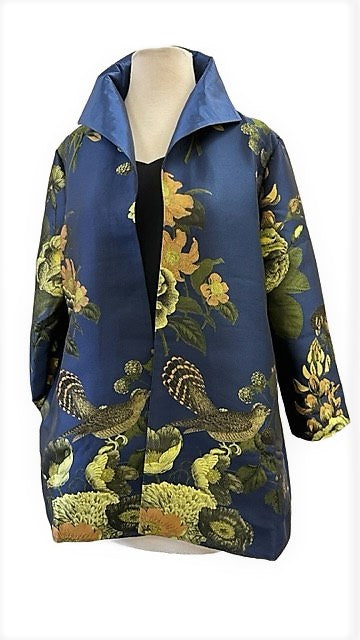 Grace Chuang  Swing Bird & flower print Navy JA 2273-2615