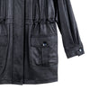 Clara Sun Woo Liquid Leather™ Drawstring Waist Utility Jacket - Black