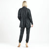 Clara Sun Woo Liquid Leather™ Drawstring Waist Utility Jacket - Black