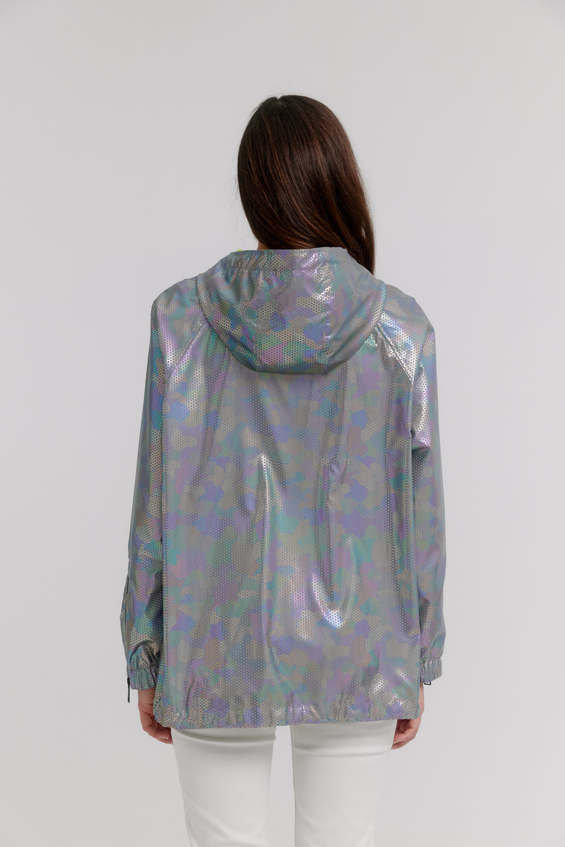 Nikki Jones Adjustable Hooded Blouson in printed reflective fabric K5452R-184