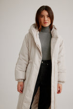 Nikki Jones Asymmetric Zip Front Coat with Elasticized Waist, Side Slit Hem and Detachable Sleeves K5500RO-332