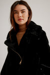 Nikki Jones Zip ok Asymmetric Faux Fur Jacket with Vegan Leather Belt K5508RO-825 I no