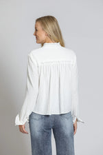 APNY Cropped Check Shirt With Ruffle Detail