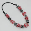Sylca Black and Red Resin and Leather Valencia Necklace Style LS21N53