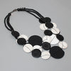 Sylca Black and White Eclipse Necklace Style LS22N39