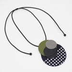 Sylca Harper Leather Circle Necklace Style LS22N61