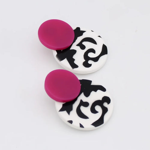 Sylca Lola Statement Earrings LS24E26 FUCHSIA, BLUE, LIME, YELLOW