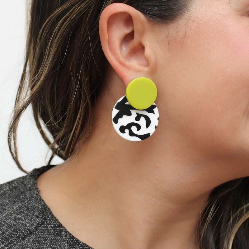 Sylca Lola Statement Earrings LS24E26 FUCHSIA, BLUE, LIME, YELLOW