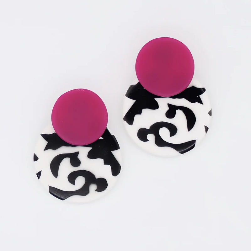 Sylca Lola Statement Earrings LS24E26 FUCHSIA, BLUE, LIME, YELLOW