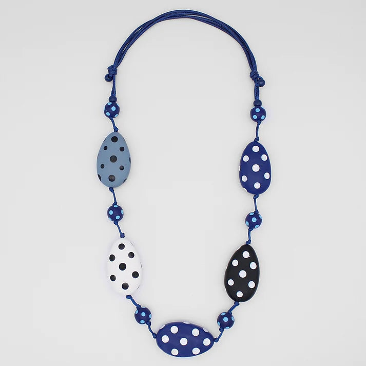 Sylca Blue Polka Dot Molly Necklace LS24N15