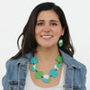 Sylca Green Nyla Bib Statement Necklace LS24N17