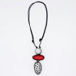 Sylca Red Midori Polka Dot Statement Pendant LS24N59 RED