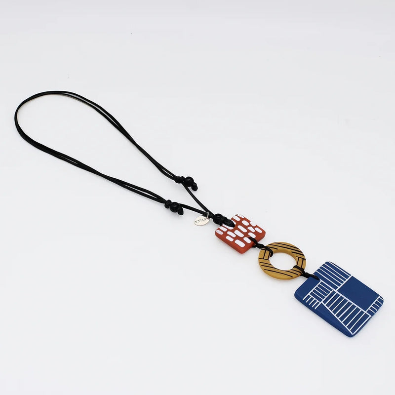 Sylca Multi Color Geovibe Pendant Necklace LS25N31