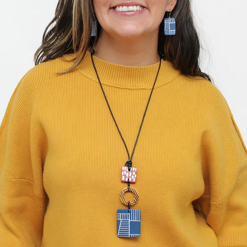 Sylca Multi Color Geovibe Pendant Necklace LS25N31