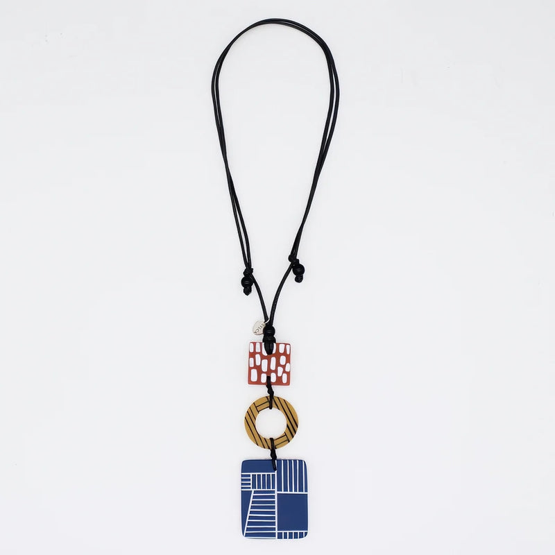 Sylca Multi Color Geovibe Pendant Necklace LS25N31