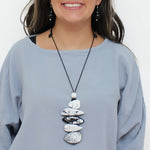 Sylca StoneStack Statement Pendant Necklace LS25N33