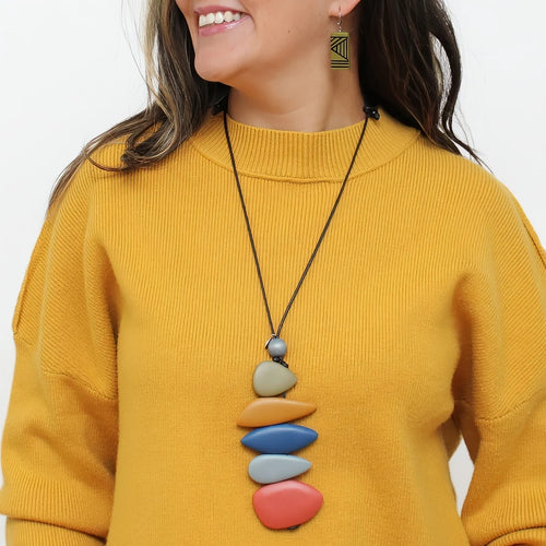 Sylca StoneStack Statement Pendant Necklace LS25N33
