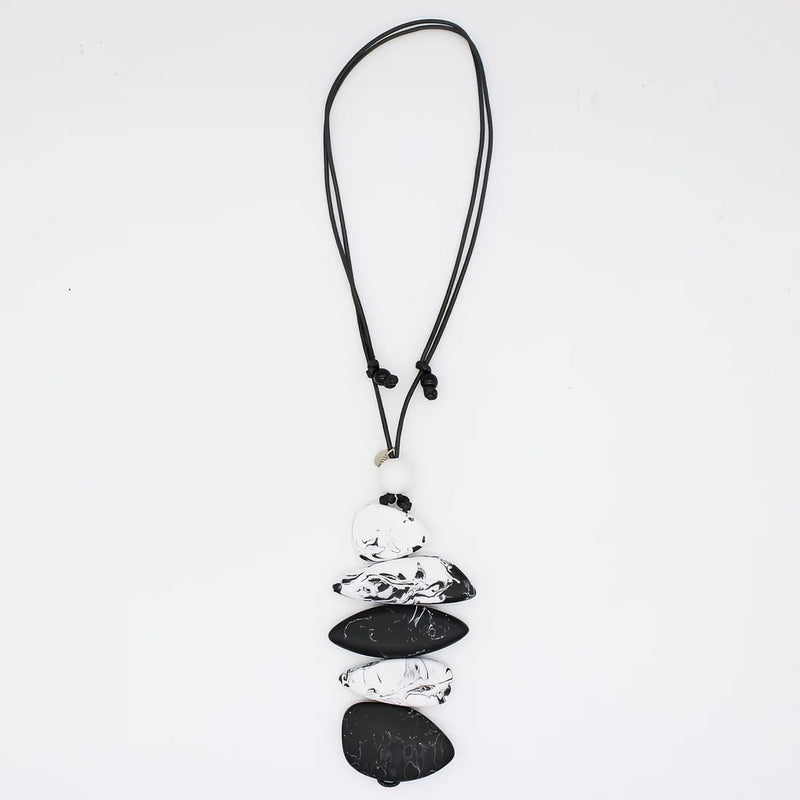 Sylca StoneStack Statement Pendant Necklace LS25N33