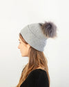 Basic Ribbed Knit Pom Pom Beanie