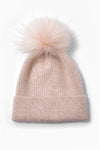 Basic Ribbed Knit Pom Pom Beanie