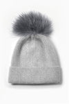 Basic Ribbed Knit Pom Pom Beanie