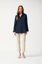 Joseph Ribkoff Woven Button-Down Blouse With Pockets 243958