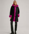 Nikki Jones Faux Fur Coat with Fixed Hood and Button Front K4129R-164