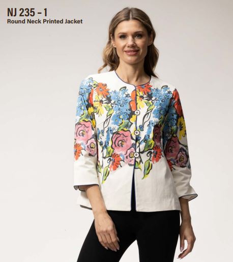 Weaves NJ 235-1 Round Neck Printed Jacket - S 25