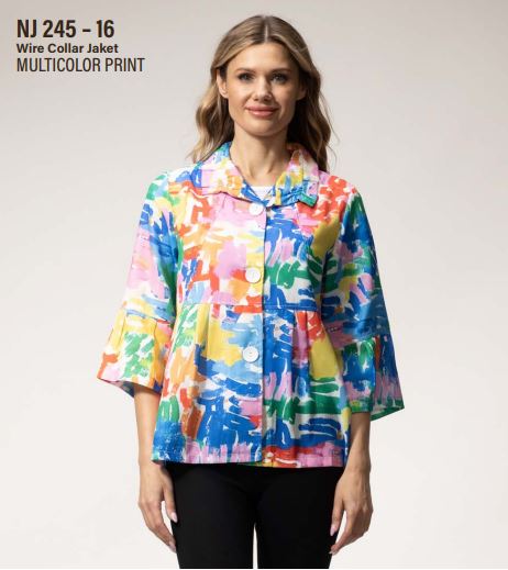 Weaves NJ 245-16 Wire COllar Jacket Multicolor print - S 25