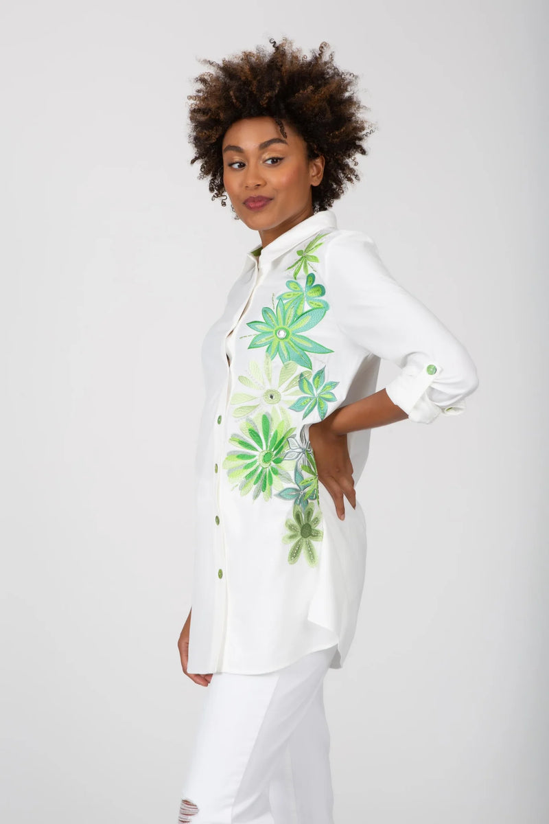 Berek Palm Beach Woven Applique Shirt Style P02890C