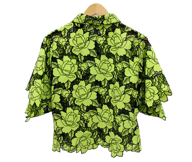 Berek Lazer Garden Shirt in Kiwi and Black