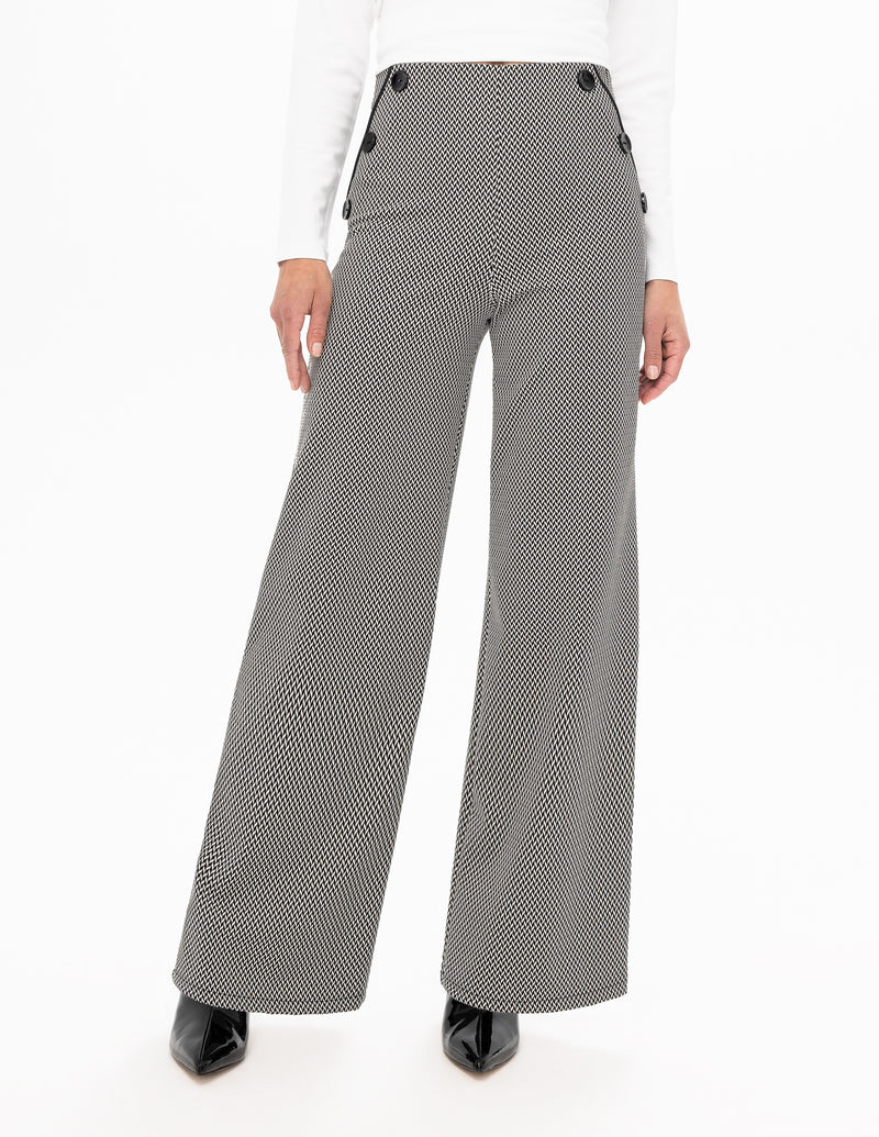 Renuar Patterned Pants Pull On Wide Leg Style R10064-F23