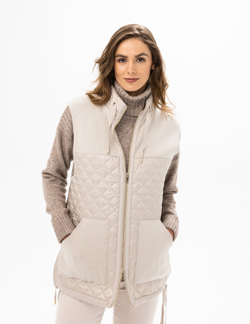 Renuar Fancy Puffers Vest with Sweater Knit Combo Style R3823-F23