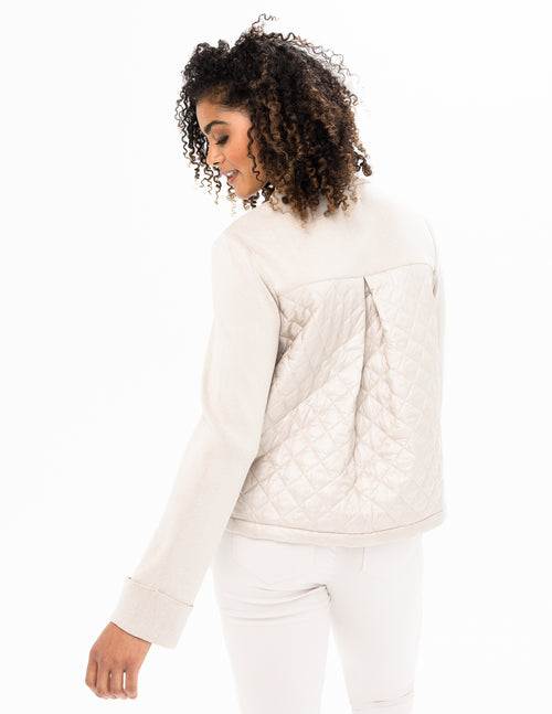 Renuar Fancy Puffers Jacket with Sweater Knit Combo Style R3824-F23