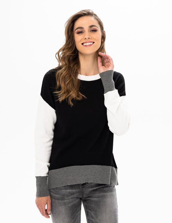 Renuar Crewneck Color-Block Sweater Style R6856-F23