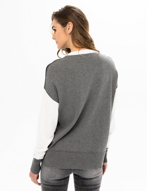 Renuar Crewneck Color-Block Sweater Style R6856-F23