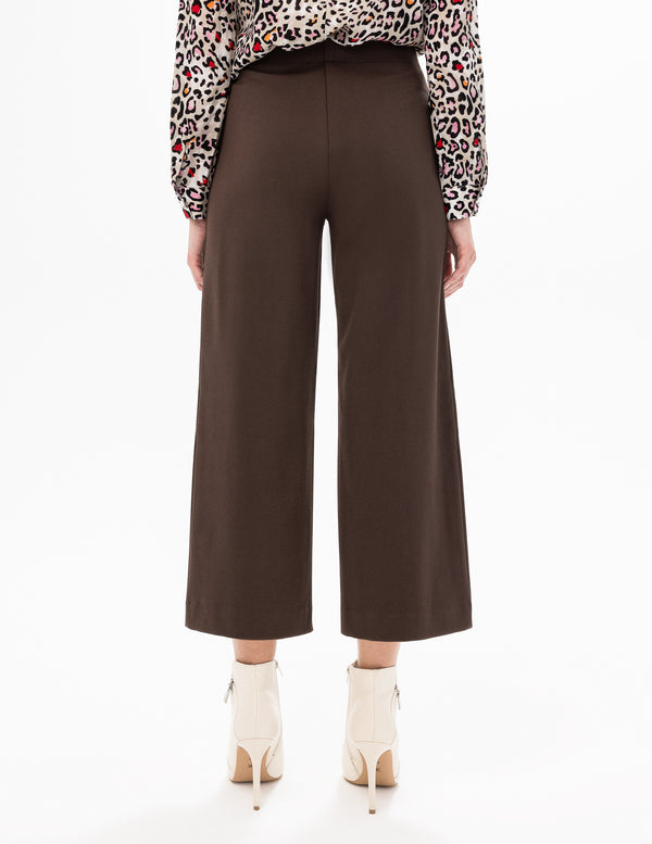 Simon Jersey Ladies Plain Chocolate Drop Waist Cropped Trousers Size 28 :  Amazon.co.uk: Fashion