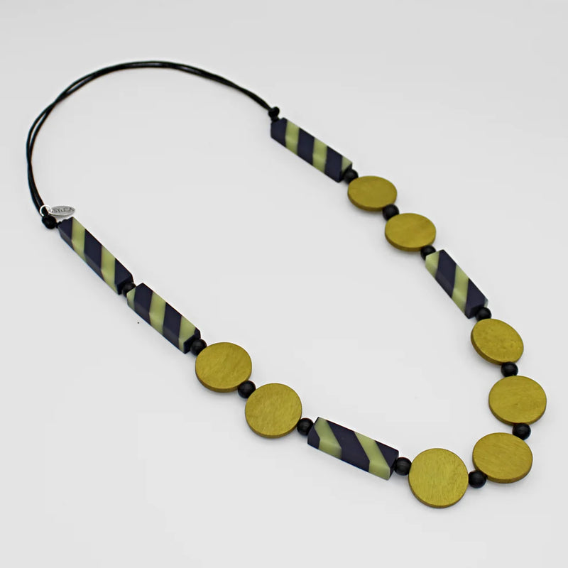 Sylca Lime and Navy Maya Necklace Style SD23N21