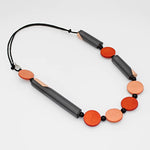 Sylca Orange and Gray Bar Necklace Style SD23N23