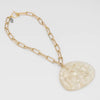 Sylca Frosted Gold Chain Statement Pendant Necklace SD23N39