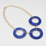 Sylca Blue Shell Greta Chain Necklace SD24N05