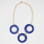 Sylca Blue Shell Greta Chain Necklace SD24N05