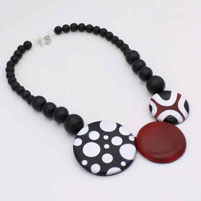 Sylca Mod Circles Statement Necklace SD25N35 BLACK
