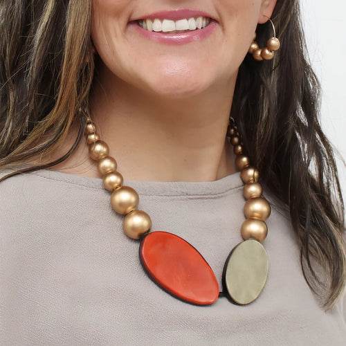 Sylca Copper Grove Statement Necklace SD25N40 ORANGE