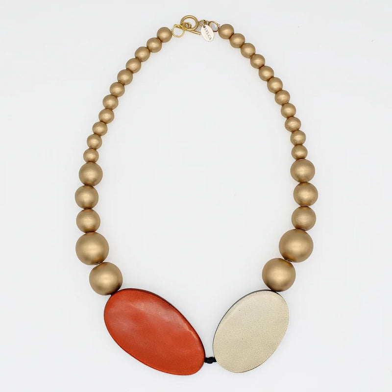 Sylca Copper Grove Statement Necklace SD25N40 ORANGE