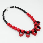 Sylca Midnight Ember Leather Statement Necklace SD25N42