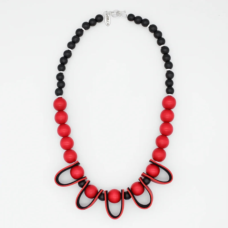 Sylca Midnight Ember Leather Statement Necklace SD25N42