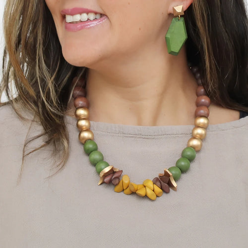 Sylca Nature Inspired Nola Statement Necklace SD25N45 BROWN