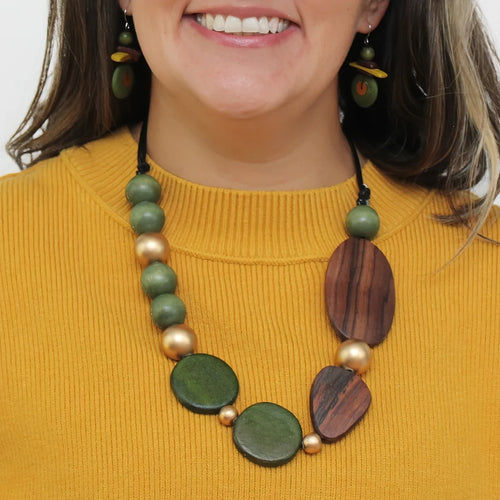 Sylca Everlyn Forest Statement Necklace SD25N48 BROWN