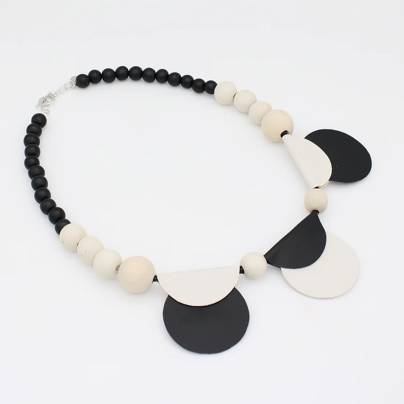 Sylca Ruby Rae Half Moon Leather Statement Necklace SD25N49